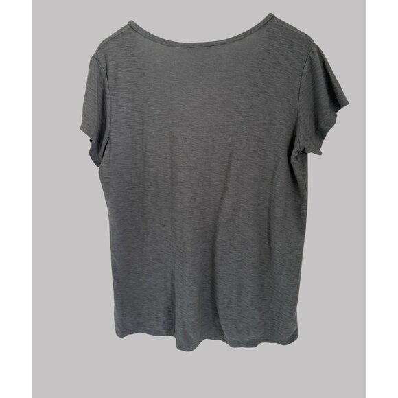 James Perse Womens Gray Scoop Neck Tee Size 4 Cotton Modal Blend - Picture 6 of 6